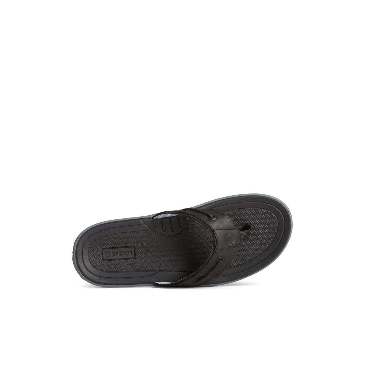 Sperry black flip flops shop